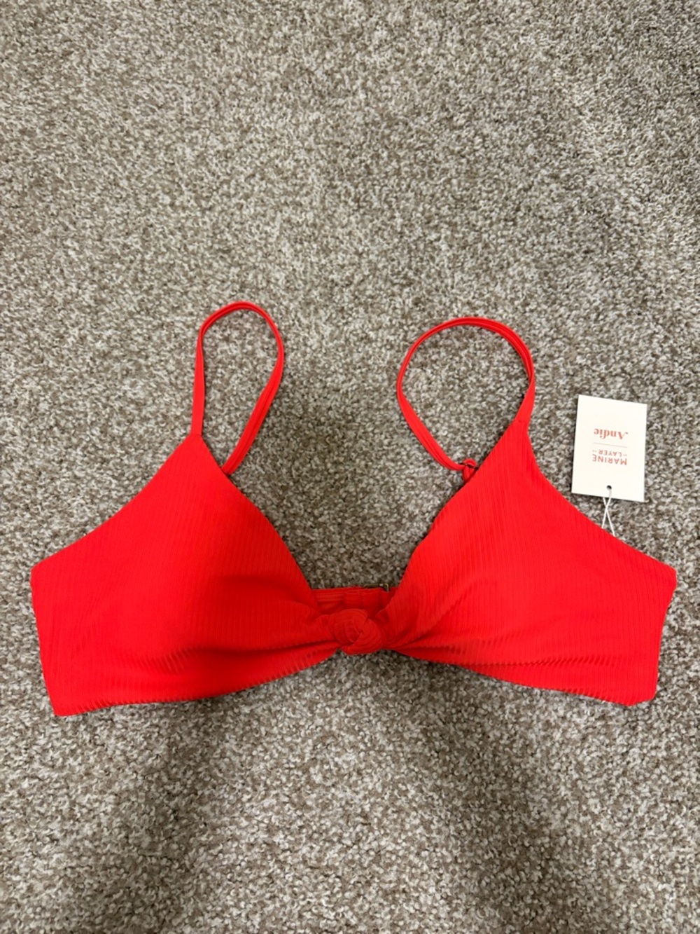 NWT Andie x Marine Layer Santorini Hibiscus Ribbed Bikini Top